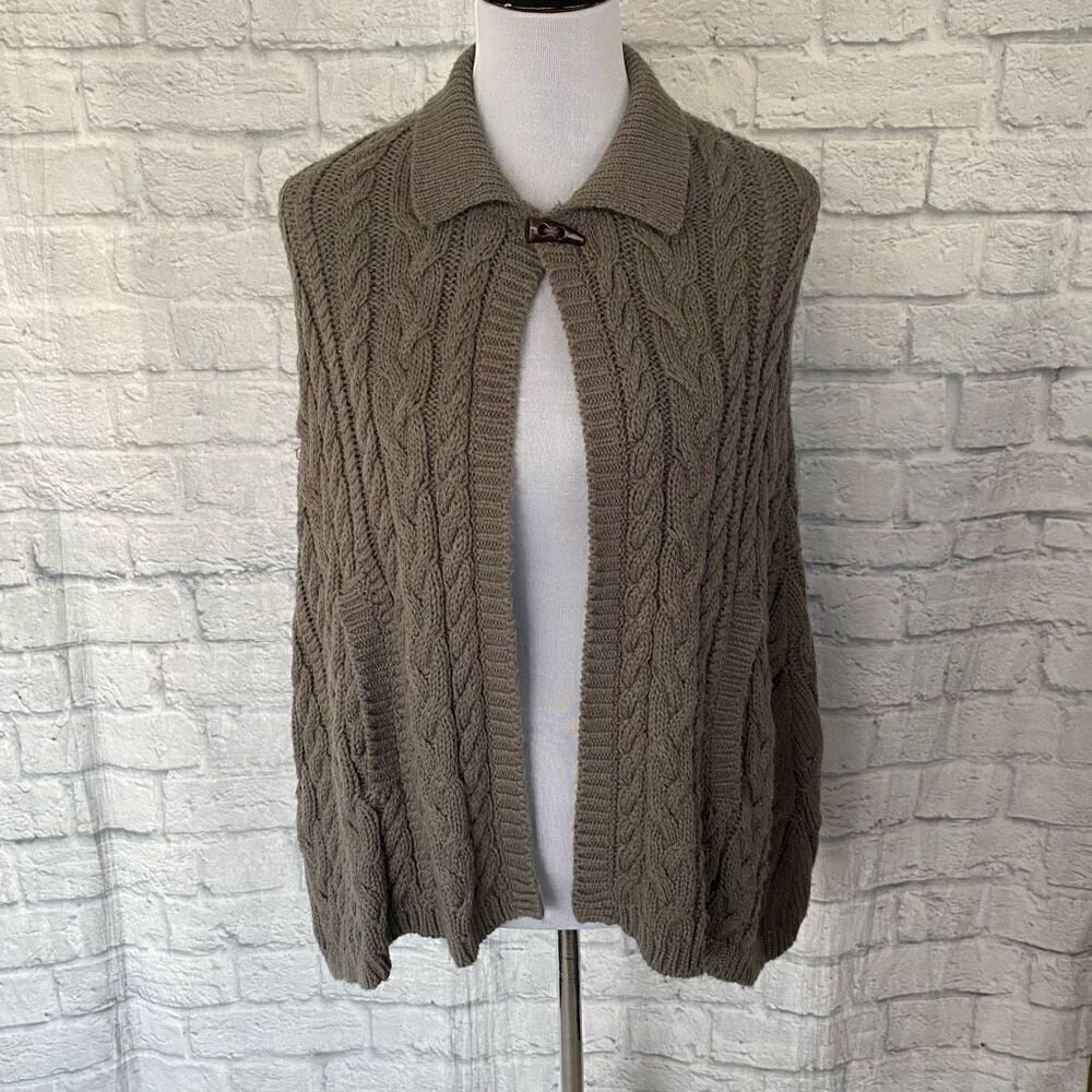 Collection XIIX LTd women S one button knit cape sweater